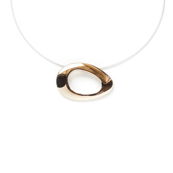 bronze oval mixed metal statement necklace from MGG Studio